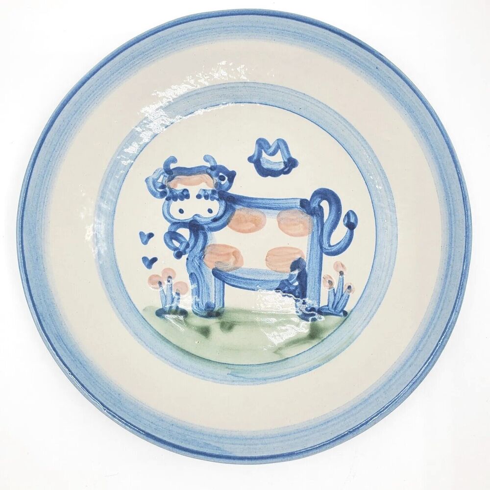 M A Hadley Pottery 9 inch COW Plate